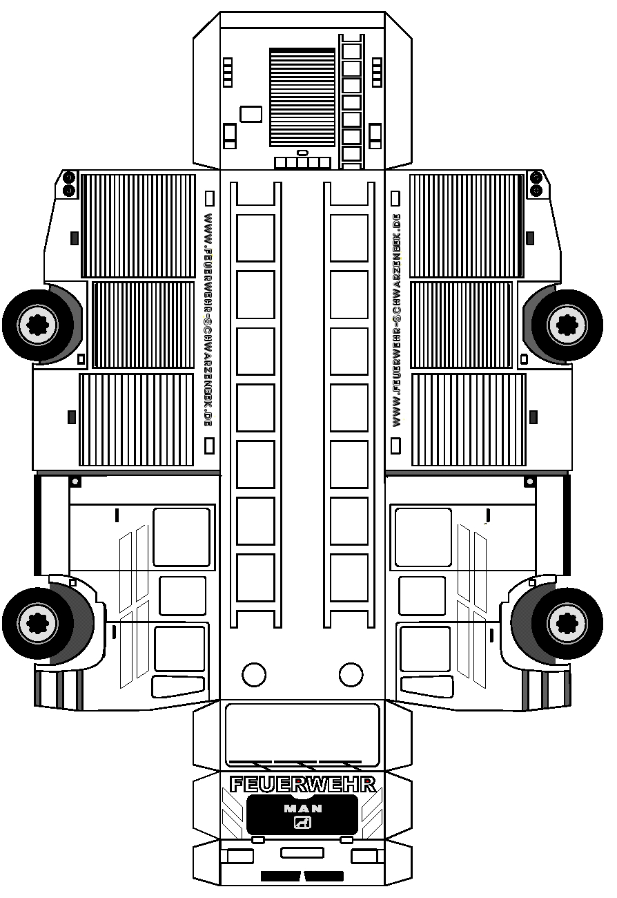 Bastelbogen Feuerwehrauto